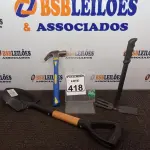 LOTE 418 - 01 MARTELO, 01 MINI PÁ E 01 SACHO P/JARDIM(NOVO). (NO ESTADO) ATENÇÃO! FAZER A VISITAÇÃO ANTES DE ARREMATAR, NÃO SABEMOS SE FUNCIONA. LEILÃO NÃO TEM GARANTIA E NEM DEVOLUÇÃO, SUJEITO A POSSÍVEIS AVARIAS VISÍVEIS/OCULTAS E/OU AUSÊNCIA DE COMPONENTES.