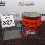 LOTE 327 - 01 LATA DE TINTA COR BRILHANTE PLATINA MARCA SUVINIL 3,6L P/MADEIRAS E METAIS. (NO ESTADO) ATENÇÃO! FAZER A VISITAÇÃO ANTES DE ARREMATAR, NÃO SABEMOS SE FUNCIONA. LEILÃO NÃO TEM GARANTIA E NEM DEVOLUÇÃO, SUJEITO A POSSÍVEIS AVARIAS VISÍVEIS/OCULTAS E/OU AUSÊNCIA DE COMPONENTES.