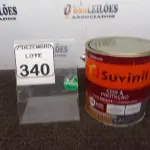 LOTE 340 - 01 LATA DE TINTA COR BRILHANTE PLATINA MARCA SUVINIL 3,6L P/MADEIRAS E METAIS. (NO ESTADO) ATENÇÃO! FAZER A VISITAÇÃO ANTES DE ARREMATAR, NÃO SABEMOS SE FUNCIONA. LEILÃO NÃO TEM GARANTIA E NEM DEVOLUÇÃO, SUJEITO A POSSÍVEIS AVARIAS VISÍVEIS/OCULTAS E/OU AUSÊNCIA DE COMPONENTES.