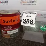 LOTE 388 - 01 LATA DE TINTA COR BRILHANTE PLATINA MARCA SUVINIL 3,6L P/METAIS. (NO ESTADO) ATENÇÃO! FAZER A VISITAÇÃO ANTES DE ARREMATAR, NÃO SABEMOS SE FUNCIONA. LEILÃO NÃO TEM GARANTIA E NEM DEVOLUÇÃO, SUJEITO A POSSÍVEIS AVARIAS VISÍVEIS/OCULTAS E/OU AUSÊNCIA DE COMPONENTES.