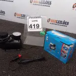 LOTE 419 - 01 MINI COMPRESSOR DE AR VEICULAR DC12V. (NO ESTADO) ATENÇÃO! FAZER A VISITAÇÃO ANTES DE ARREMATAR, NÃO SABEMOS SE FUNCIONA. LEILÃO NÃO TEM GARANTIA E NEM DEVOLUÇÃO, SUJEITO A POSSÍVEIS AVARIAS VISÍVEIS/OCULTAS E/OU AUSÊNCIA DE COMPONENTES.