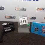 LOTE 419 - 01 MINI COMPRESSOR DE AR VEICULAR DC12V. (NO ESTADO) ATENÇÃO! FAZER A VISITAÇÃO ANTES DE ARREMATAR, NÃO SABEMOS SE FUNCIONA. LEILÃO NÃO TEM GARANTIA E NEM DEVOLUÇÃO, SUJEITO A POSSÍVEIS AVARIAS VISÍVEIS/OCULTAS E/OU AUSÊNCIA DE COMPONENTES.