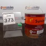 LOTE 373 - 01 LATA DE TINTA COR BRILHANTE PLATINA MARCA SUVINIL 3,6L P/MADEIRAS E METAIS. (NO ESTADO) ATENÇÃO! FAZER A VISITAÇÃO ANTES DE ARREMATAR, NÃO SABEMOS SE FUNCIONA. LEILÃO NÃO TEM GARANTIA E NEM DEVOLUÇÃO, SUJEITO A POSSÍVEIS AVARIAS VISÍVEIS/OCULTAS E/OU AUSÊNCIA DE COMPONENTES.