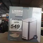 LOTE 549 - 01 LIXEIRA EM INOX COM PEDAL 5L MARCA MOOD. (NO ESTADO) ATENÇÃO! FAZER A VISITAÇÃO ANTES DE ARREMATAR, NÃO SABEMOS SE FUNCIONA. LEILÃO NÃO TEM GARANTIA E NEM DEVOLUÇÃO, SUJEITO A POSSÍVEIS AVARIAS VISÍVEIS/OCULTAS E/OU AUSÊNCIA DE COMPONENTES.