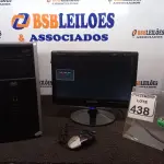 LOTE 438 - 01 CPU MARCA HP E 01 MONITOR MARCA SAMSUNG C/MOUSE. (NO ESTADO) ATENÇÃO! FAZER A VISITAÇÃO ANTES DE ARREMATAR, NÃO SABEMOS SE FUNCIONA. LEILÃO NÃO TEM GARANTIA E NEM DEVOLUÇÃO, SUJEITO A POSSÍVEIS AVARIAS VISÍVEIS/OCULTAS E/OU AUSÊNCIA DE COMPONENTES.