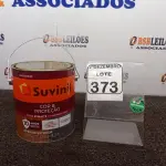 LOTE 373 - 01 LATA DE TINTA COR BRILHANTE PLATINA MARCA SUVINIL 3,6L P/MADEIRAS E METAIS. (NO ESTADO) ATENÇÃO! FAZER A VISITAÇÃO ANTES DE ARREMATAR, NÃO SABEMOS SE FUNCIONA. LEILÃO NÃO TEM GARANTIA E NEM DEVOLUÇÃO, SUJEITO A POSSÍVEIS AVARIAS VISÍVEIS/OCULTAS E/OU AUSÊNCIA DE COMPONENTES.