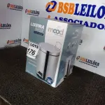 LOTE 176 - 01 LIXEIRA EM INOX C/PEDAL TAMANHO G MARCA GOEDERT GROUP 12L (SEM USO) (NO ESTADO, NÃO SABEMOS SE FUNCIONA. LEILÃO NÃO TEM GARANTIA E NEM DEVOLUÇÃO, SUJEITO A POSSÍVEIS AVARIAS VISÍVEIS/OCULTAS E/OU AUSÊNCIA DE COMPONENTES)