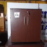 LOTE 216 - 01 ARMÁRIO BAIXO EM MADEIRA C/ 02 PORTAS (LOW CABINET). (NO ESTADO EM QUE SE ENCONTRA. SUJEITO A AVARIAS OCULTAS/VISÍVEIS.)