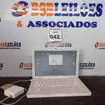LOTE 042 - 01 MACBOOK S/CARREGADOR. (NO ESTADO) ATENÇÃO! FAZER A VISITAÇÃO ANTES DE ARREMATAR, NÃO SABEMOS SE FUNCIONA. LEILÃO NÃO TEM GARANTIA E NEM DEVOLUÇÃO, SUJEITO A POSSÍVEIS AVARIAS VISÍVEIS/OCULTAS E/OU AUSÊNCIA DE COMPONENTES.