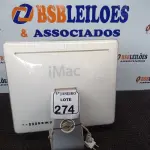 LOTE 274 - 01 IMAC C/TECLADO NA COR BRANCO. (NO ESTADO) ATENÇÃO! FAZER A VISITAÇÃO ANTES DE ARREMATAR, NÃO SABEMOS SE FUNCIONA. LEILÃO NÃO TEM GARANTIA E NEM DEVOLUÇÃO, SUJEITO A POSSÍVEIS AVARIAS VISÍVEIS/OCULTAS E/OU AUSÊNCIA DE COMPONENTES.