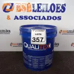 LOTE 357 - 01 GALÃO DE TINTA PARA INTERIOR QUALITEX 18L RENDE ATÉ 300M. (NO ESTADO) ATENÇÃO! FAZER A VISITAÇÃO ANTES DE ARREMATAR, NÃO SABEMOS SE FUNCIONA. LEILÃO NÃO TEM GARANTIA E NEM DEVOLUÇÃO, SUJEITO A POSSÍVEIS AVARIAS VISÍVEIS/OCULTAS E/OU AUSÊNCIA DE COMPONENTES.