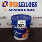LOTE 357 - 01 GALÃO DE TINTA PARA INTERIOR QUALITEX 18L RENDE ATÉ 300M. (NO ESTADO) ATENÇÃO! FAZER A VISITAÇÃO ANTES DE ARREMATAR, NÃO SABEMOS SE FUNCIONA. LEILÃO NÃO TEM GARANTIA E NEM DEVOLUÇÃO, SUJEITO A POSSÍVEIS AVARIAS VISÍVEIS/OCULTAS E/OU AUSÊNCIA DE COMPONENTES.