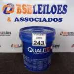 LOTE 243 - 01 GALÃO DE TINTA PARA INTERIOR QUALITEX 18L RENDE ATÉ 300M. (NO ESTADO) ATENÇÃO! FAZER A VISITAÇÃO ANTES DE ARREMATAR, NÃO SABEMOS SE FUNCIONA. LEILÃO NÃO TEM GARANTIA E NEM DEVOLUÇÃO, SUJEITO A POSSÍVEIS AVARIAS VISÍVEIS/OCULTAS E/OU AUSÊNCIA DE COMPONENTES.