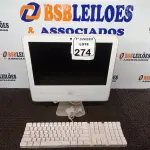 LOTE 274 - 01 IMAC C/TECLADO NA COR BRANCO. (NO ESTADO) ATENÇÃO! FAZER A VISITAÇÃO ANTES DE ARREMATAR, NÃO SABEMOS SE FUNCIONA. LEILÃO NÃO TEM GARANTIA E NEM DEVOLUÇÃO, SUJEITO A POSSÍVEIS AVARIAS VISÍVEIS/OCULTAS E/OU AUSÊNCIA DE COMPONENTES.