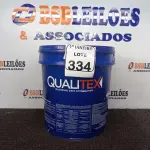 LOTE 334 - 01 GALÃO DE TINTA PARA INTERIOR QUALITEX 18L RENDE ATÉ 300M. (NO ESTADO) ATENÇÃO! FAZER A VISITAÇÃO ANTES DE ARREMATAR, NÃO SABEMOS SE FUNCIONA. LEILÃO NÃO TEM GARANTIA E NEM DEVOLUÇÃO, SUJEITO A POSSÍVEIS AVARIAS VISÍVEIS/OCULTAS E/OU AUSÊNCIA DE COMPONENTES.