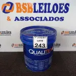 LOTE 243 - 01 GALÃO DE TINTA PARA INTERIOR QUALITEX 18L RENDE ATÉ 300M. (NO ESTADO) ATENÇÃO! FAZER A VISITAÇÃO ANTES DE ARREMATAR, NÃO SABEMOS SE FUNCIONA. LEILÃO NÃO TEM GARANTIA E NEM DEVOLUÇÃO, SUJEITO A POSSÍVEIS AVARIAS VISÍVEIS/OCULTAS E/OU AUSÊNCIA DE COMPONENTES.