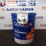 LOTE 458 - 01 GALÃO DE TINTA PARA INTERIOR QUALITEX 18L RENDE ATÉ 300M. (NO ESTADO) ATENÇÃO! FAZER A VISITAÇÃO ANTES DE ARREMATAR, NÃO SABEMOS SE FUNCIONA. LEILÃO NÃO TEM GARANTIA E NEM DEVOLUÇÃO, SUJEITO A POSSÍVEIS AVARIAS VISÍVEIS/OCULTAS E/OU AUSÊNCIA DE COMPONENTES.