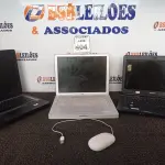 LOTE 404 - 03 NOTEBOOK’S MARCAS E MODELOS DIVERSOS P/RETIRADA DE PEÇAS E 01 MOUSE MARCA APPLE. (NO ESTADO) ATENÇÃO! FAZER A VISITAÇÃO ANTES DE ARREMATAR, NÃO SABEMOS SE FUNCIONA. LEILÃO NÃO TEM GARANTIA E NEM DEVOLUÇÃO, SUJEITO A POSSÍVEIS AVARIAS VISÍVEIS/OCULTAS E/OU AUSÊNCIA DE COMPONENTES.