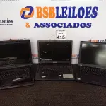 LOTE 415 - 03 NOTEBOOKS MARCAS E MODELOS DIVERSOS P/RETIRADA DE PEÇAS. (NO ESTADO) ATENÇÃO! FAZER A VISITAÇÃO ANTES DE ARREMATAR, NÃO SABEMOS SE FUNCIONA. LEILÃO NÃO TEM GARANTIA E NEM DEVOLUÇÃO, SUJEITO A POSSÍVEIS AVARIAS VISÍVEIS/OCULTAS E/OU AUSÊNCIA DE COMPONENTES.