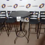 LOTE 524 - 01 MESA BISTRÔ C/04 BAQUETAS. (NO ESTADO) ATENÇÃO! FAZER A VISITAÇÃO ANTES DE ARREMATAR, NÃO SABEMOS SE FUNCIONA. LEILÃO NÃO TEM GARANTIA E NEM DEVOLUÇÃO, SUJEITO A POSSÍVEIS AVARIAS VISÍVEIS/OCULTAS E/OU AUSÊNCIA DE COMPONENTES.
