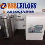 LOTE 438 - 01 LIXEIRA EM INOX 12L C/PEDAL MARCA MOOD. (NO ESTADO) ATENÇÃO! FAZER A VISITAÇÃO ANTES DE ARREMATAR, NÃO SABEMOS SE FUNCIONA. LEILÃO NÃO TEM GARANTIA E NEM DEVOLUÇÃO, SUJEITO A POSSÍVEIS AVARIAS VISÍVEIS/OCULTAS E/OU AUSÊNCIA DE COMPONENTES.
