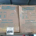 LOTE 496 - 03 BASES P/ OMBRELONE MARCA SODRAMAR. (NO ESTADO) ATENÇÃO! FAZER A VISITAÇÃO ANTES DE ARREMATAR, NÃO SABEMOS SE FUNCIONA. LEILÃO NÃO TEM GARANTIA E NEM DEVOLUÇÃO, SUJEITO A POSSÍVEIS AVARIAS VISÍVEIS/OCULTAS E/OU AUSÊNCIA DE COMPONENTES.