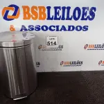 LOTE 514 - 01 LIXEIRA EM INOX 12L C/PEDAL MARCA MOOD. (NO ESTADO) ATENÇÃO! FAZER A VISITAÇÃO ANTES DE ARREMATAR, NÃO SABEMOS SE FUNCIONA. LEILÃO NÃO TEM GARANTIA E NEM DEVOLUÇÃO, SUJEITO A POSSÍVEIS AVARIAS VISÍVEIS/OCULTAS E/OU AUSÊNCIA DE COMPONENTES.
