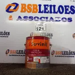 LOTE 121 - 01 LATA DE TINTA SUVINIL ESMALTE PREMIUM INTERIOR/EXTERIOR 3,6L NA COR VERMELHA. (NO ESTADO) ATENÇÃO! FAZER A VISITAÇÃO ANTES DE ARREMATAR, NÃO SABEMOS SE FUNCIONA. LEILÃO NÃO TEM GARANTIA E NEM DEVOLUÇÃO, SUJEITO A POSSÍVEIS AVARIAS VISÍVEIS/OCULTAS E/OU AUSÊNCIA DE COMPONENTES.