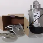 LOTE 017 - 01 PROCESSADOR DE ALIMENTOS EM INOX SKYMSEN PA-7. (NO ESTADO) ATENÇÃO! FAZER A VISITAÇÃO ANTES DE ARREMATAR, NÃO SABEMOS SE FUNCIONA. LEILÃO NÃO TEM GARANTIA E NEM DEVOLUÇÃO, SUJEITO A POSSÍVEIS AVARIAS VISÍVEIS/OCULTAS E/OU AUSÊNCIA DE COMPONENTES.
