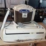 LOTE 280 -  01 AR CONDICIONADO SEM CONTROLE CARRIER 12.000BTUS. (NO ESTADO) ATENÇÃO! FAZER A VISITAÇÃO ANTES DE ARREMATAR, NÃO SABEMOS SE FUNCIONA. LEILÃO NÃO TEM GARANTIA E NEM DEVOLUÇÃO, SUJEITO A POSSÍVEIS AVARIAS VISÍVEIS/OCULTAS E/OU AUSÊNCIA DE COMPONENTES.