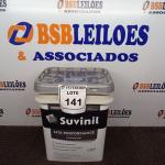 LOTE 141 - 01 GALÃO DE TINTA PARA INTERIOR DE ALTA PERFORMASSE 18L MARCA SUVINIL. (NOVO) (NO ESTADO) ATENÇÃO! FAZER A VISITAÇÃO ANTES DE ARREMATAR, NÃO SABEMOS SE FUNCIONA. LEILÃO NÃO TEM GARANTIA E NEM DEVOLUÇÃO, SUJEITO A POSSÍVEIS AVARIAS VISÍVEIS/OCULTAS E/OU AUSÊNCIA DE COMPONENTES.