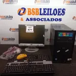 LOTE 421 - 01 CPU COM MONITOR AOC, TECLADO E MOUSE (NO ESTADO) ATENÇÃO! FAZER A VISITAÇÃO ANTES DE ARREMATAR, NÃO SABEMOS SE FUNCIONA. LEILÃO NÃO TEM GARANTIA E NEM DEVOLUÇÃO, SUJEITO A POSSÍVEIS AVARIAS VISÍVEIS/OCULTAS E/OU AUSÊNCIA DE COMPONENTES.