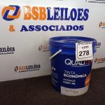 LOTE 278 - 01 GALÃO DE TINTA PARA INTERIOR QUALITEX NA COR PEROLA 18L RENDE ATÉ 300M. (NO ESTADO) ATENÇÃO! FAZER A VISITAÇÃO ANTES DE ARREMATAR, NÃO SABEMOS SE FUNCIONA. LEILÃO NÃO TEM GARANTIA E NEM DEVOLUÇÃO, SUJEITO A POSSÍVEIS AVARIAS VISÍVEIS/OCULTAS E/OU AUSÊNCIA DE COMPONENTES.