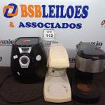 LOTE 112 - 01 BATEDEIRA, 01 CAFETEIRA E 01 AIR FRYER INCOMPLETOS. (NO ESTADO) ATENÇÃO! FAZER A VISITAÇÃO ANTES DE ARREMATAR, NÃO SABEMOS SE FUNCIONA. LEILÃO NÃO TEM GARANTIA E NEM DEVOLUÇÃO, SUJEITO A POSSÍVEIS AVARIAS VISÍVEIS/OCULTAS E/OU AUSÊNCIA DE COMPONENTES.