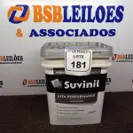 LOTE 181 - 01 GALÃO DE TINTA SUVINIL DE 18L PARA INTERIORES ACABAMENTO FOSCO BRANCO. (NOVO) (NO ESTADO) ATENÇÃO! FAZER A VISITAÇÃO ANTES DE ARREMATAR, NÃO SABEMOS SE FUNCIONA. LEILÃO NÃO TEM GARANTIA E NEM DEVOLUÇÃO, SUJEITO A POSSÍVEIS AVARIAS VISÍVEIS/OCULTAS E/OU AUSÊNCIA DE COMPONENTES.
