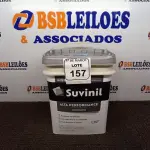 LOTE 157 - 01 GALÃO DE TINTA SUVINIL DE 18L PARA INTERIORES ACABAMENTO FOSCO BRANCO. (NOVO) (NO ESTADO) ATENÇÃO! FAZER A VISITAÇÃO ANTES DE ARREMATAR, NÃO SABEMOS SE FUNCIONA. LEILÃO NÃO TEM GARANTIA E NEM DEVOLUÇÃO, SUJEITO A POSSÍVEIS AVARIAS VISÍVEIS/OCULTAS E/OU AUSÊNCIA DE COMPONENTES.