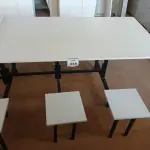 LOTE 448 - 01 MESA EM FERRO E MADEIRA PARA REFEITÓRIO 10 LUGARES. (NO ESTADO) ATENÇÃO! FAZER A VISITAÇÃO ANTES DE ARREMATAR, NÃO SABEMOS SE FUNCIONA. LEILÃO NÃO TEM GARANTIA E NEM DEVOLUÇÃO, SUJEITO A POSSÍVEIS AVARIAS VISÍVEIS/OCULTAS E/OU AUSÊNCIA DE COMPONENTES.
