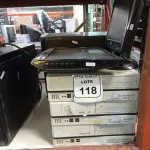 LOTE 118 - 04 CPU’S, SENDO 03 POSITIVO E 02 MONITORES LCD PARA RETIRADA DE PEÇAS. (NO ESTADO) ATENÇÃO! FAZER A VISITAÇÃO ANTES DE ARREMATAR, NÃO SABEMOS SE FUNCIONA. LEILÃO NÃO TEM GARANTIA E NEM DEVOLUÇÃO, SUJEITO A POSSÍVEIS AVARIAS VISÍVEIS/OCULTAS E/OU AUSÊNCIA DE COMPONENTES.