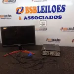 LOTE 420 - 01 MINI CPU ELGIN E 01 MONITOR AOC. (NO ESTADO) ATENÇÃO! FAZER A VISITAÇÃO ANTES DE ARREMATAR, NÃO SABEMOS SE FUNCIONA. LEILÃO NÃO TEM GARANTIA E NEM DEVOLUÇÃO, SUJEITO A POSSÍVEIS AVARIAS VISÍVEIS/OCULTAS E/OU AUSÊNCIA DE COMPONENTES.