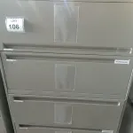 LOTE 106 - 01 ARMÁRIO DE FERRO 5 GAVETAS. (NO ESTADO EM QUE SE ENCONTRA. SUJEITO A AVARIAS OCULTAS/VISÍVEIS.)