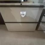 LOTE 192 - 01 ARMÁRIO BAIXO EM AÇO 02 GAVETAS. (NO ESTADO EM QUE SE ENCONTRA. SUJEITO A AVARIAS OCULTAS/VISÍVEIS.)
