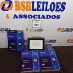 LOTE 181 - 05 REFLETORES LED PARA AMBIENTES EXTERNOS 100W. (NOVO) (NO ESTADO) ATENÇÃO! FAZER A VISITAÇÃO ANTES DE ARREMATAR, NÃO SABEMOS SE FUNCIONA. LEILÃO NÃO TEM GARANTIA E NEM DEVOLUÇÃO, SUJEITO A POSSÍVEIS AVARIAS VISÍVEIS/OCULTAS E/OU AUSÊNCIA DE COMPONENTES.