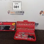 LOTE 081 - 01 CONJUNTO DE 46 PEÇAS DE MANGAS DE FERRAMENTAS. (NO ESTADO) ATENÇÃO! FAZER A VISITAÇÃO ANTES DE ARREMATAR, NÃO SABEMOS SE FUNCIONA. LEILÃO NÃO TEM GARANTIA E NEM DEVOLUÇÃO, SUJEITO A POSSÍVEIS AVARIAS VISÍVEIS/OCULTAS E/OU AUSÊNCIA DE COMPONENTES.