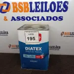 LOTE 195 - 01 LATA DE TINTA DIATEX IQUINE BASE P (NO ESTADO) ATENÇÃO! FAZER A VISITAÇÃO ANTES DE ARREMATAR, NÃO SABEMOS SE FUNCIONA. LEILÃO NÃO TEM GARANTIA E NEM DEVOLUÇÃO, SUJEITO A POSSÍVEIS AVARIAS VISÍVEIS/OCULTAS E/OU AUSÊNCIA DE COMPONENTES.