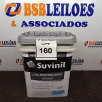 LOTE 160 - 01 BALDE DE TINTA SUVINIL INTERIORES FOSCOS 18L NA COR FOSCO BRANCO. VENCIMENTO 10/2027 (NOVO) (NO ESTADO) ATENÇÃO! FAZER A VISITAÇÃO ANTES DE ARREMATAR, NÃO SABEMOS SE FUNCIONA. LEILÃO NÃO TEM GARANTIA E NEM DEVOLUÇÃO, SUJEITO A POSSÍVEIS AVARIAS VISÍVEIS/OCULTAS E/OU AUSÊNCIA DE COMPONENTES.