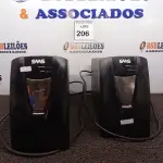LOTE 206 - 02 NOBREAKS SMS. (NO ESTADO) ATENÇÃO! FAZER A VISITAÇÃO ANTES DE ARREMATAR, NÃO SABEMOS SE FUNCIONA. LEILÃO NÃO TEM GARANTIA E NEM DEVOLUÇÃO, SUJEITO A POSSÍVEIS AVARIAS VISÍVEIS/OCULTAS E/OU AUSÊNCIA DE COMPONENTES.