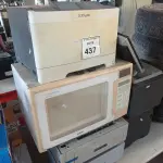 LOTE 437 - 01 MICRO-ONDAS C/PRATO, 03 IMPRESSORAS, 02 GAVETAS P/IMPRESSORA E 01 MONITOR. (NO ESTADO) ATENÇÃO! FAZER A VISITAÇÃO ANTES DE ARREMATAR, NÃO SABEMOS SE FUNCIONA. LEILÃO NÃO TEM GARANTIA E NEM DEVOLUÇÃO, SUJEITO A POSSÍVEIS AVARIAS VISÍVEIS/OCULTAS E/OU AUSÊNCIA DE COMPONENTES.