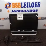 LOTE 465 - 01 ALL IN ONE HP PRETO C/TECLADO, MOUSE E FONTE. (NO ESTADO) ATENÇÃO! FAZER A VISITAÇÃO ANTES DE ARREMATAR, NÃO SABEMOS SE FUNCIONA. LEILÃO NÃO TEM GARANTIA E NEM DEVOLUÇÃO, SUJEITO A POSSÍVEIS AVARIAS VISÍVEIS/OCULTAS E/OU AUSÊNCIA DE COMPONENTES.
