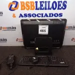 LOTE 465 - 01 ALL IN ONE HP PRETO C/TECLADO, MOUSE E FONTE. (NO ESTADO) ATENÇÃO! FAZER A VISITAÇÃO ANTES DE ARREMATAR, NÃO SABEMOS SE FUNCIONA. LEILÃO NÃO TEM GARANTIA E NEM DEVOLUÇÃO, SUJEITO A POSSÍVEIS AVARIAS VISÍVEIS/OCULTAS E/OU AUSÊNCIA DE COMPONENTES.