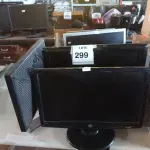 LOTE 299 - 06 MONITORES LCD MARCAS E MODELOS DIVERSOS. (NO ESTADO) ATENÇÃO! FAZER A VISITAÇÃO ANTES DE ARREMATAR, NÃO SABEMOS SE FUNCIONA. LEILÃO NÃO TEM GARANTIA E NEM DEVOLUÇÃO, SUJEITO A POSSÍVEIS AVARIAS VISÍVEIS/OCULTAS E/OU AUSÊNCIA DE COMPONENTES.